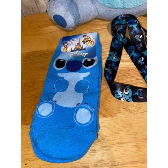 Lot of 4 Disney Stitch items Plush Stuffed Animal Toy Socks Lanyards - Picture 2 of 8